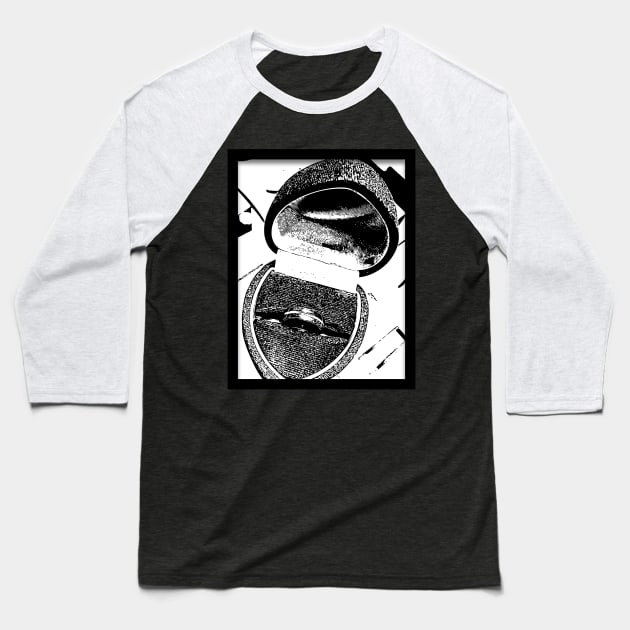 Black and white wedding ring design Baseball T-Shirt by SanTees